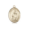 14kt Solid Gold Medium St. Genesius of Rome Patron Saint Medal Pendant 3/4 x 1/2 inch by Bliss USA