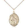 14kt Gold Filled St. Gabriel the Archangel Patron Saint Medal Necklace 3/4x1/2 18 inch Chain Bliss USA