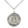 Sterling Silver St. Gabriel the Archangel Patron Saint Medal Necklace 3/4 x 5/8 on 18 inch Curb Chain by Bliss