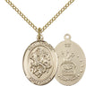 14kt Gold Filled St. George Air Force medal necklace 3/4 x 1/2 inch with 18 inch chain by Bliss