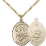 14kt gold filled St. George Navy medal necklace 3/4 x 1/2 inches 18 inch chain by Bliss