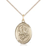 14kt Gold Filled St. George Patron Saint Medal Necklace 3/4 x 1/2 inch with 18 inch Chain by Bliss