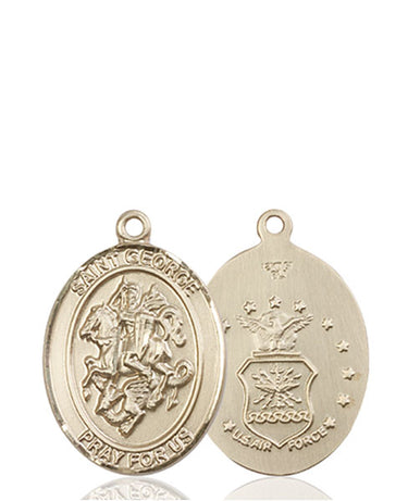 14kt Solid Gold St. George Air Force Medal Pendant 3/4 x 1/2 handcrafted by Bliss