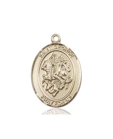 14kt solid gold St. George paratrooper medal pendant 3/4 x 1/2 inch handcrafted by Bliss Manufacturing