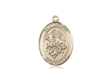 14kt Solid Gold St. George Medal Pendant 3/4 x 1/2 inch Handcrafted by Bliss Manufacturing USA