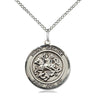 Medium sterling silver St. George dragon slayer patron saint medal necklace - 3/4 x 5/8 inch medal on 18 inch chain - Bliss