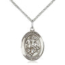 Sterling Silver St. George medium patron saint medal necklace with 18 inch chain by Bliss Manufacturing