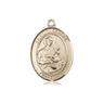 14kt solid gold St. Gerard Majella medal pendant 3/4x1/2 inch handcrafted by Bliss Manufacturing USA