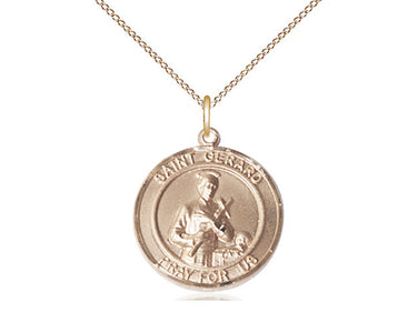 14kt Gold Filled St. Gerard Patron Saint Medal Necklace with 18 inch chain, handcrafted by Bliss USA
