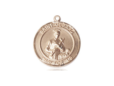 14kt Solid Gold St. Gerard Patron Saint Medal Pendant 3/4 inch by 5/8 inch Handcrafted by Bliss