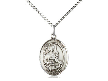 Sterling Silver St. Gerard Majella Patron Saint Medal Necklace 3/4 x 1/2 inch with 18 inch Chain by Bliss