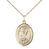14kt gold filled St. Helen patron saint medal necklace, 3/4x1/2 inch, 18 inch curb chain, Bliss