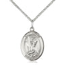 Sterling silver St. Helen patron saint medal necklace 3/4x1/2 inches with 18 inch chain by Bliss
