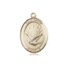 14kt Solid Gold Holy Spirit Medal Pendant Medium 3/4 x 1/2 inch Handcrafted by Bliss Manufacturing USA