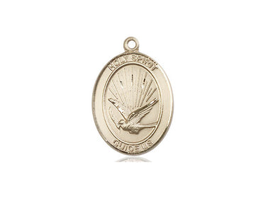 14kt Solid Gold Holy Spirit Medal Pendant Medium 3/4 x 1/2 inch Handcrafted by Bliss Manufacturing USA