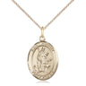 14kt gold filled St. Hubert of Liege patron saint medal necklace, 3/4x1/2 inch, 18 inch chain, Bliss
