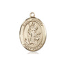 14kt Solid Gold St. Hubert of Liege Medal Pendant 3/4 x 1/2 inch handcrafted by Bliss USA