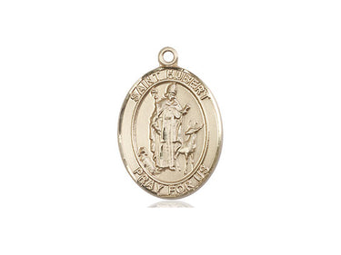 14kt Solid Gold St. Hubert of Liege Medal Pendant 3/4 x 1/2 inch handcrafted by Bliss USA