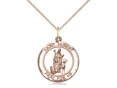 14kt Gold Filled St. Hubert of Liege Medal Necklace 3/4 x 5/8 inch with 18 inch chain by Bliss USA