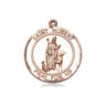14kt Solid Gold St. Hubert of Liege Medal Pendant 3/4 x 5/8 inch handcrafted by Bliss USA
