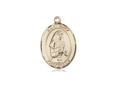 14kt Solid Gold St. Emily De Vialar Medium Patron Saint Medal Pendant by Bliss Manufacturing