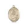 14kt solid gold St. Isidore of Seville patron saint medal pendant, 3/4 x 1/2 inch, by Bliss