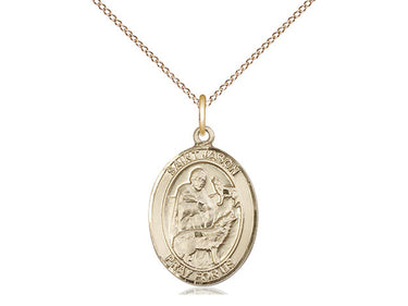 14kt gold filled St. Jason patron saint medal necklace 3/4 x 1/2 inches with 18 inch chain by Bliss
