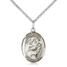 Sterling Silver St. Jason Patron Saint Medal Necklace 3/4 x 1/2 inch 18 inch Chain Bliss USA
