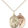 14kt gold filled St. Joan of Arc paratrooper medal necklace 3/4 x 1/2 inch with 18 inch chain by Bliss