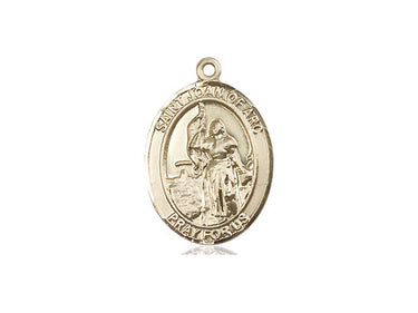14kt Solid Gold St. Joan of Arc Patron Saint Medal Pendant 3/4 x 1/2 inch by Bliss Manufacturing