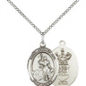 Sterling Silver St. Joan of Arc Air Force Medal Necklace 3/4 x 1/2 inch with 18 inch Chain by Bliss