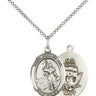 Sterling Silver St. Joan of Arc Navy Patron Saint Medal Necklace 3/4 inch x 1/2 inch with 18 inch Chain by Bliss