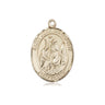 14kt Solid Gold St. John the Baptist Medal Pendant 3/4 x 1/2 inches handcrafted by Bliss Manufacturing USA
