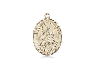 14kt Solid Gold St. John the Baptist Medal Pendant 3/4 x 1/2 inches handcrafted by Bliss Manufacturing USA