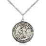 Sterling Silver St. John the Baptist Patron Saint Medal Necklace 3/4 x 5/8 inch with 18 inch chain by Bliss Manufacturing