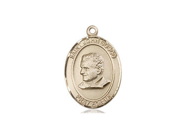 14kt Solid Gold St. John Bosco Medal Pendant 3/4 x 1/2 inches handcrafted by Bliss Manufacturing USA