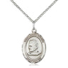 Sterling Silver St. John Bosco Patron Saint Medal Necklace 3/4 x 1/2 inch with 18 inch Chain by Bliss