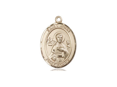 14kt Solid Gold St. John the Apostle Patron Saint Medal Pendant 3/4 x 1/2 inch by Bliss