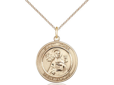 14kt Gold Filled St. John the Apostle patron saint medal necklace with 18 inch chain by Bliss