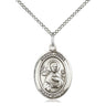 Sterling Silver St. John the Apostle Patron Saint Medal Necklace 3/4 x 1/2 inch on 18 inch chain by Bliss