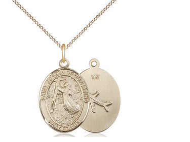 14kt Gold Filled St. Joseph of Cupertino Patron Saint Medal Necklace 3/4 x 1/2 inches with 18 inch chain by Bliss