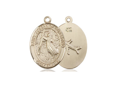 14kt Solid Gold St. Joseph of Cupertino Patron Saint Medal Pendant 3/4 x 1/2 inch by Bliss
