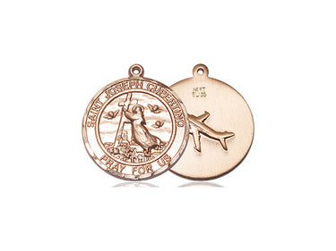 14kt Solid Gold St. Joseph of Cupertino Patron Saint Medal Pendant 3/4 x 5/8 inches handcrafted by Bliss