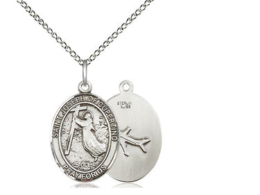 Sterling silver St. Joseph of Cupertino patron saint medal necklace with 18 inch chain handmade by Bliss