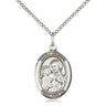 Sterling Silver St. Joseph Patron Saint Medal Necklace 3/4 x 1/2 with 18 inch chain by Bliss Manufacturing