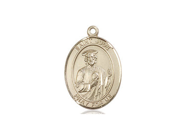 14kt Solid Gold St. Jude Thaddeus Patron Saint Medal Pendant 3/4 x 1/2 by Bliss Manufacturing