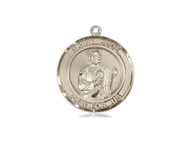 14kt Solid Gold St. Jude Patron Saint Medal Pendant 3/4 x 5/8 by Bliss Manufacturing
