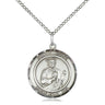 Sterling Silver St. Jude Thaddeus patron saint medal necklace 3/4 inch on 18 inch curb chain by Bliss