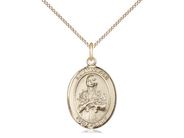 14kt Gold Filled St. Kateri Tekakwitha Patron Saint Medal Necklace 3/4 x 1/2 inches with 18 inch chain by Bliss