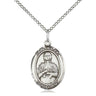 Sterling silver St. Kateri Tekakwitha patron saint medal necklace 3/4 x 1/2 inch with 18 inch chain by Bliss